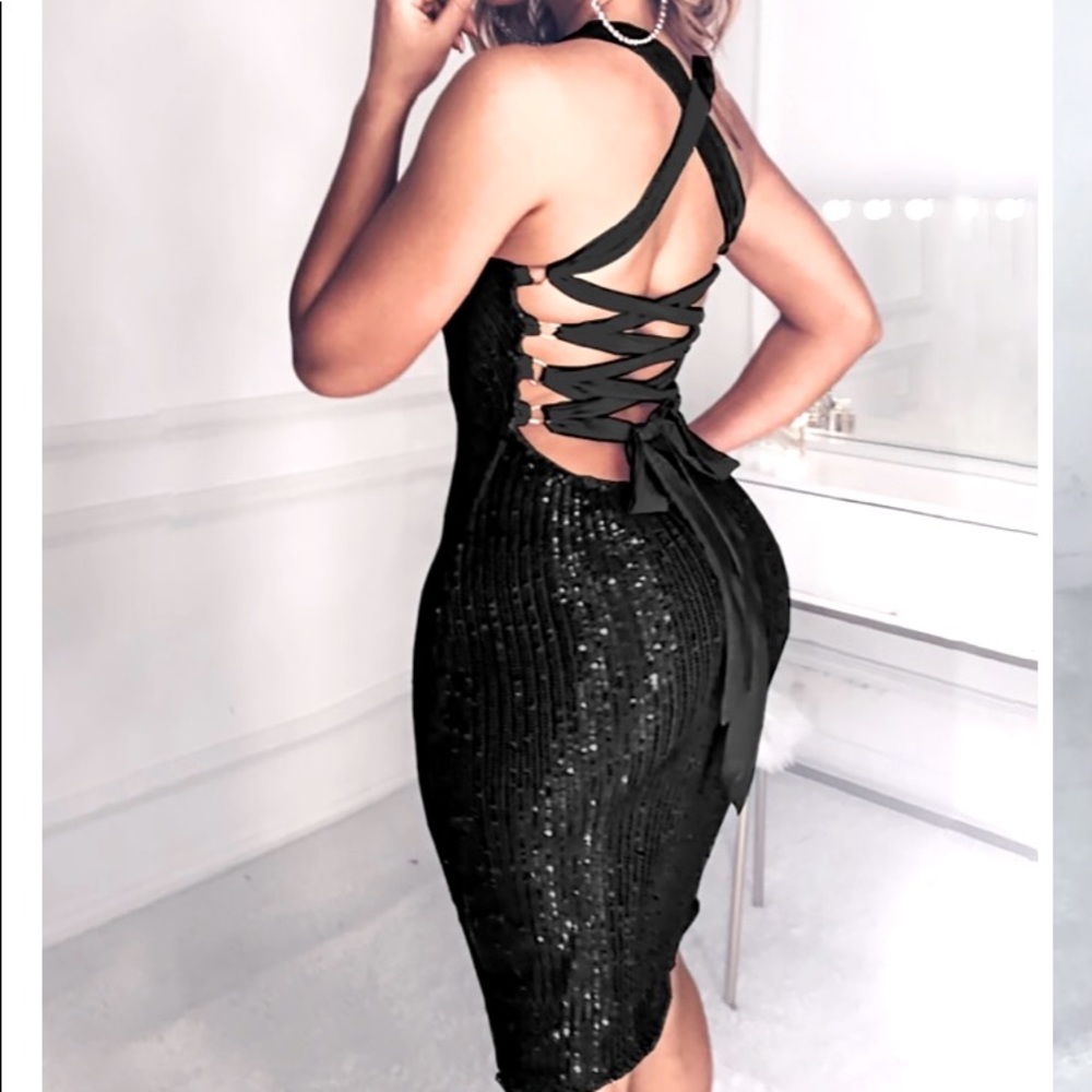 Sequined Bandage Bodycon Dress